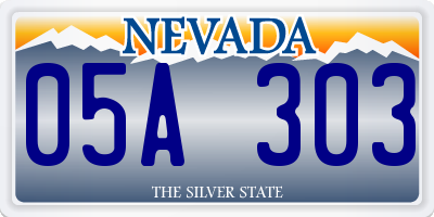 NV license plate 05A303