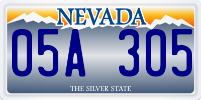 NV license plate 05A305