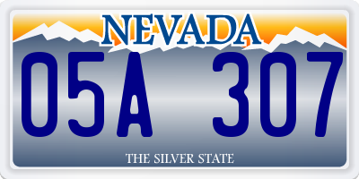 NV license plate 05A307