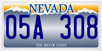 NV license plate 05A308