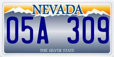 NV license plate 05A309