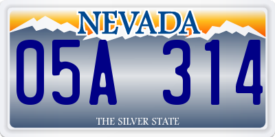 NV license plate 05A314