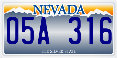 NV license plate 05A316