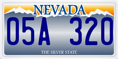 NV license plate 05A320