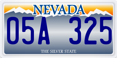 NV license plate 05A325