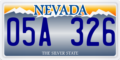 NV license plate 05A326