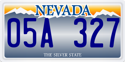 NV license plate 05A327