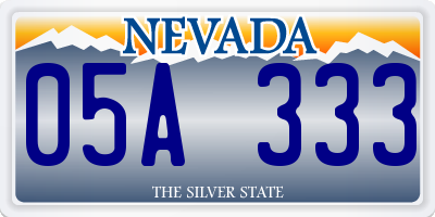 NV license plate 05A333