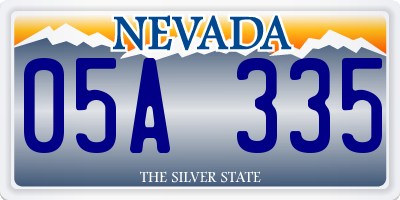 NV license plate 05A335