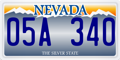 NV license plate 05A340