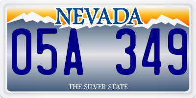 NV license plate 05A349