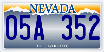 NV license plate 05A352