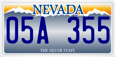 NV license plate 05A355