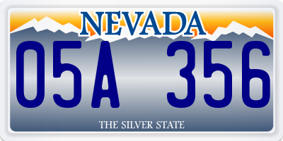 NV license plate 05A356