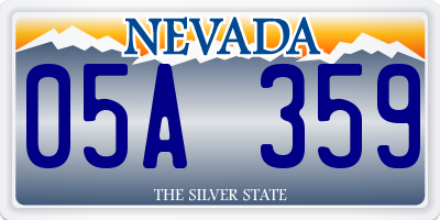 NV license plate 05A359