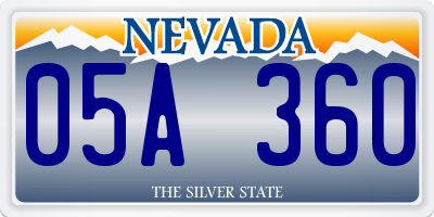 NV license plate 05A360