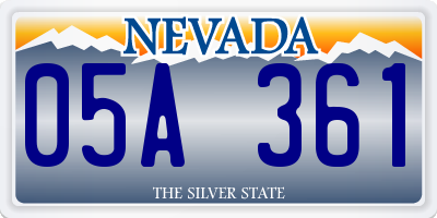 NV license plate 05A361