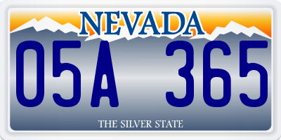 NV license plate 05A365
