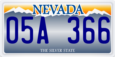 NV license plate 05A366