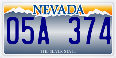 NV license plate 05A374