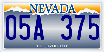 NV license plate 05A375