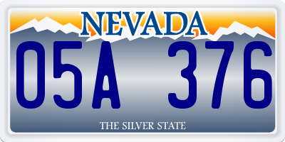 NV license plate 05A376