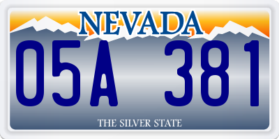 NV license plate 05A381