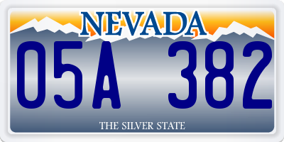 NV license plate 05A382