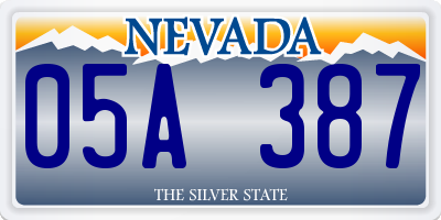 NV license plate 05A387