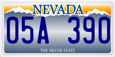 NV license plate 05A390