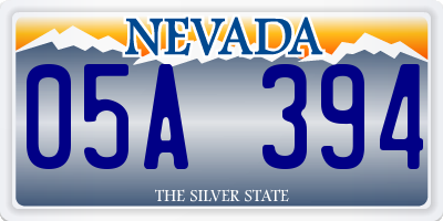 NV license plate 05A394