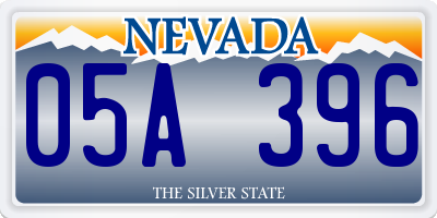 NV license plate 05A396