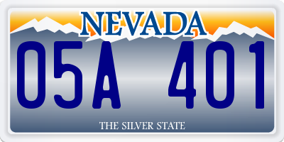 NV license plate 05A401