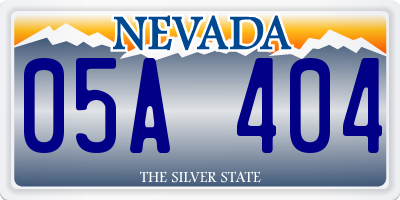 NV license plate 05A404