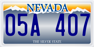 NV license plate 05A407