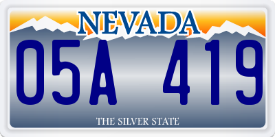 NV license plate 05A419