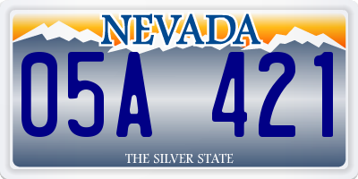 NV license plate 05A421