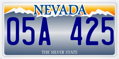 NV license plate 05A425