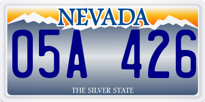 NV license plate 05A426