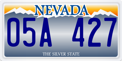 NV license plate 05A427