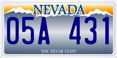 NV license plate 05A431