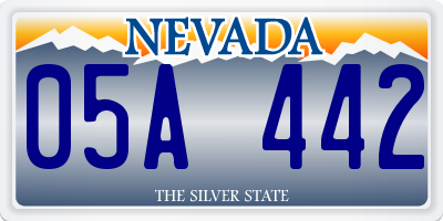 NV license plate 05A442