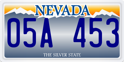 NV license plate 05A453