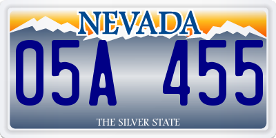 NV license plate 05A455