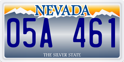 NV license plate 05A461