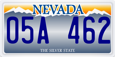 NV license plate 05A462