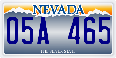 NV license plate 05A465