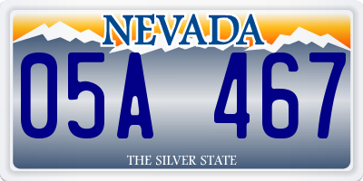 NV license plate 05A467