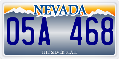 NV license plate 05A468
