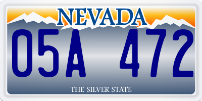 NV license plate 05A472